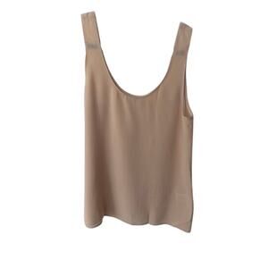 Equipment Femme Nude Beige 100% Silk Sleeveless Tank Top Size S